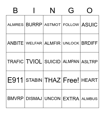 SWRCC BINGO Card