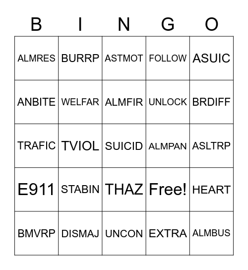 SWRCC BINGO Card