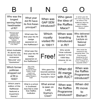 RAM 4/3 Bingo Card
