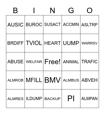 SWRCC BINGO Card