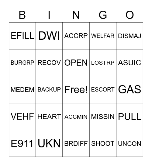 SWRCC BINGO Card