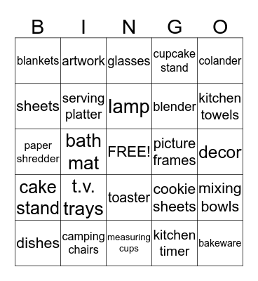 Wedding Bingo Card