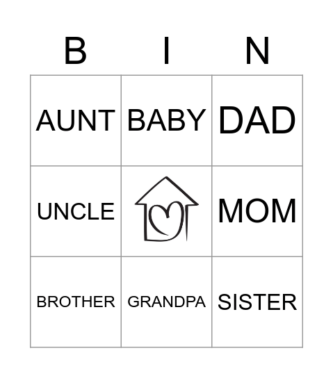 Family Bingo Card