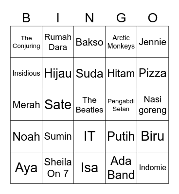 🌃 Bingo Card