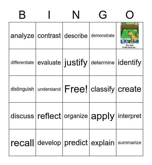 Talon Target Words Bingo Card