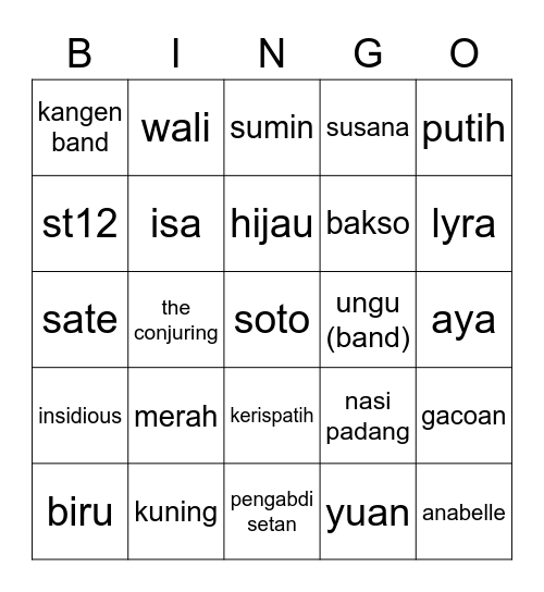 YOONSU Bingo Card