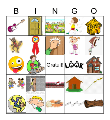 Trois Petits Cochons Bingo Card