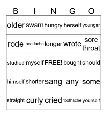 LIFE Bingo Card