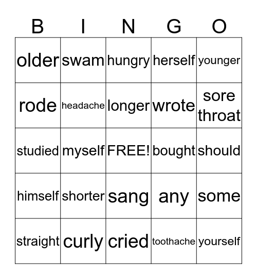 LIFE Bingo Card