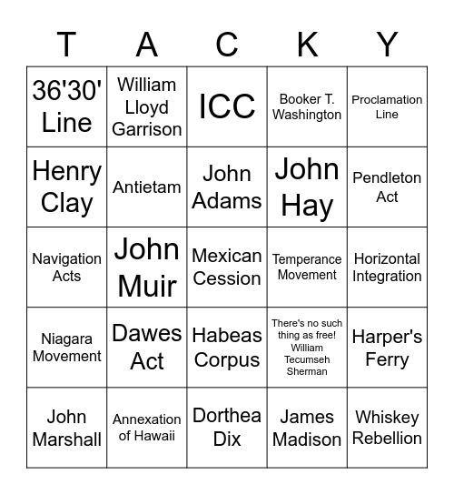 Could be Anything Bingo Card