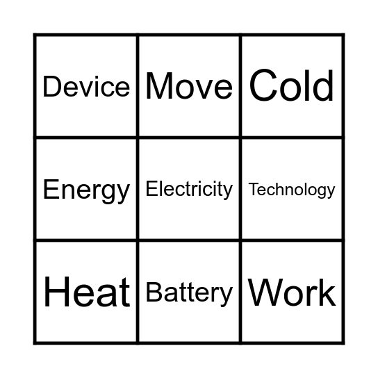 March Vocabulary Bingo Card