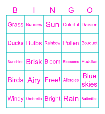 PSA SPRING BINGO Card