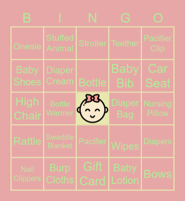 B  A  B  Y     H  A  L  L Bingo Card