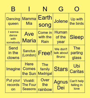 Spring Bingo Card