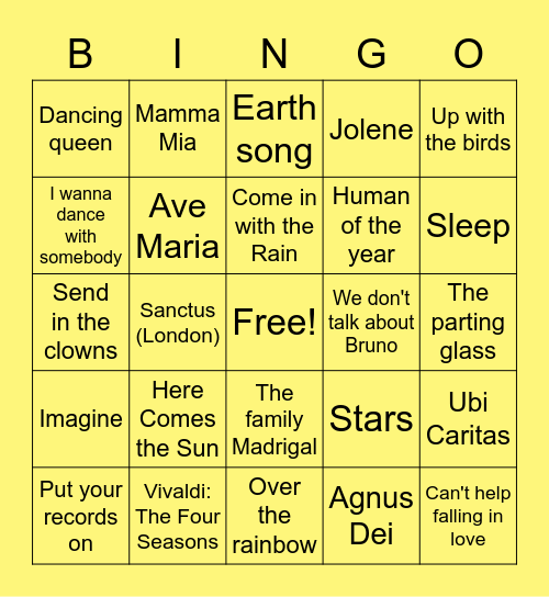 Spring Bingo Card