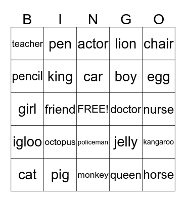 Tienle Bingo Card