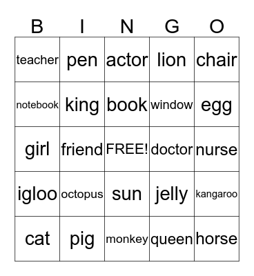 Tienle Bingo Card