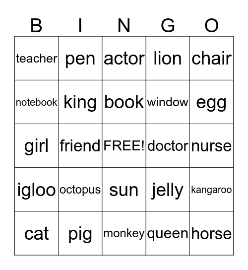 Tienle Bingo Card