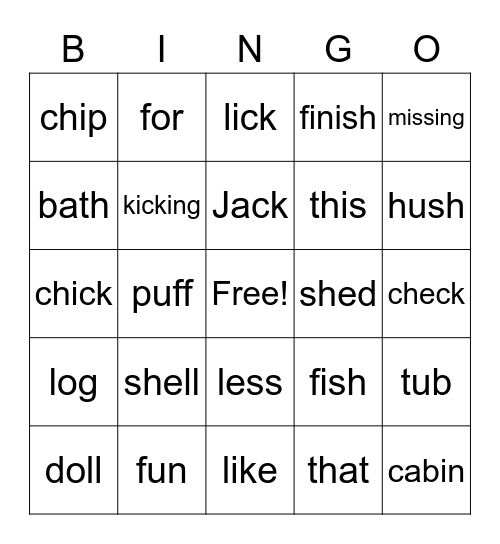 Letterland Review Bingo Card