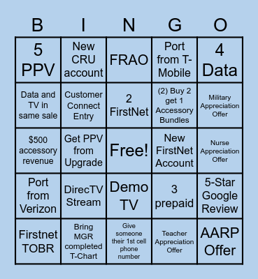 #BurrSalesBingo Card