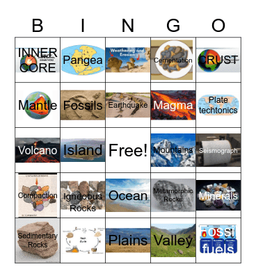 Geology Bingo Card
