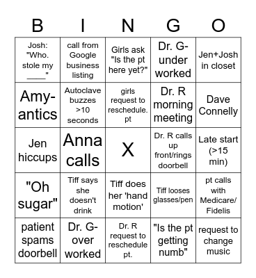 Reilly Gelder OMS Bingo Card