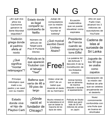 bingo de investigación Bingo Card