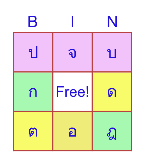 ไตรยางค์ Bingo Card