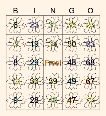 Spring-O Bingo Card