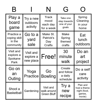 Zone Spring BINGO Card