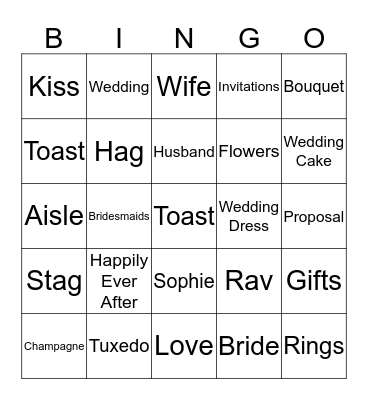 Rophie's Bingo Card