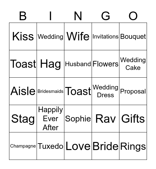 Rophie's Bingo Card