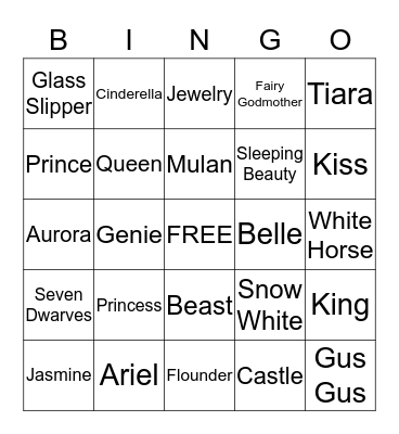 PRINCESS BINGO Card