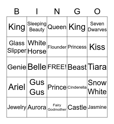 PRINCESS BINGO Card