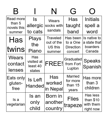Weld Re-8 BINGO Card