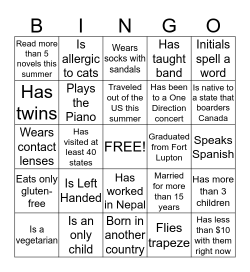 Weld Re-8 BINGO Card