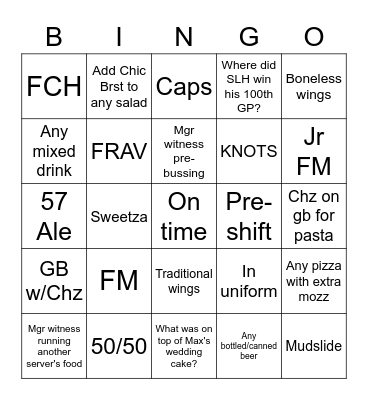 Loaded Knots Are Wild! Bingo Card