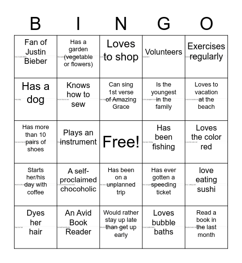 Bingo Card