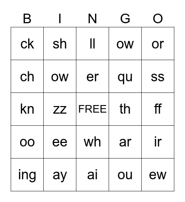 Sounds We Know Bingo Card