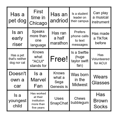 Region II People BINGO Card