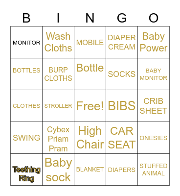 Delicia’s  Baby Shower Bingo Card