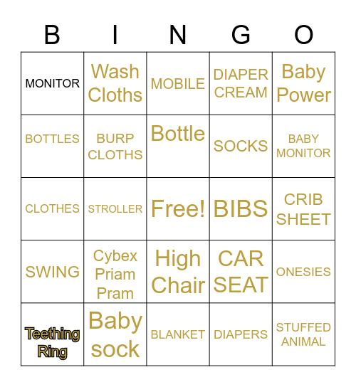 Delicia’s  Baby Shower Bingo Card