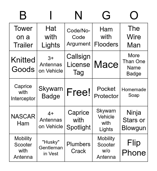 Hamfest Bingo Card