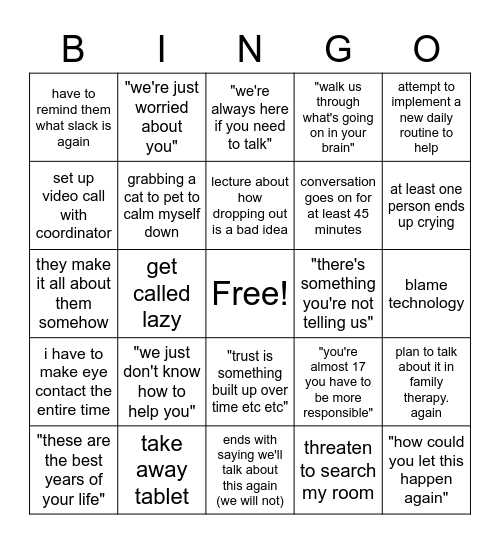 todays meeting brought on by my hubris bingo Card