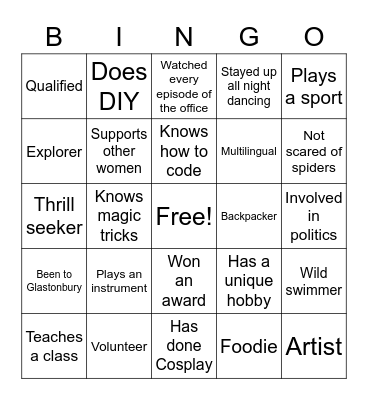 International Women's Day 2022 Bingo Card