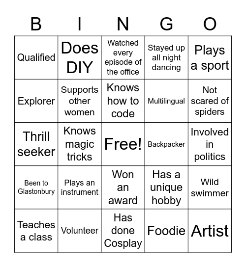 International Women's Day 2022 Bingo Card