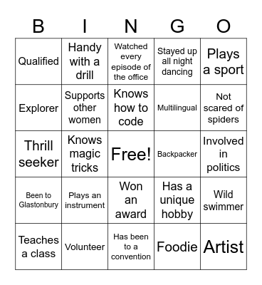 International Women's Day 2022 Bingo Card