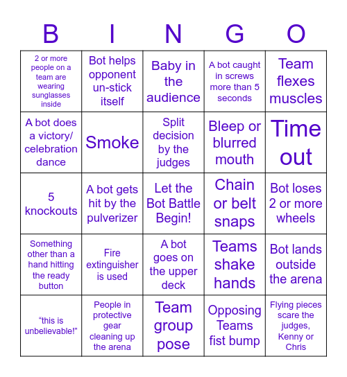 Battle Bots Bingo! Bingo Card