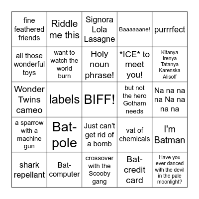 The Batman (2022) Bingo Card