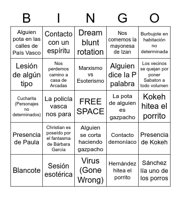 BINGO DE VASCOLANDIA Bingo Card